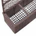 vidaXL Vyvýšený záhon+mriežka, 3 nádoby 83x30x130 cm, polyratan, hnedý