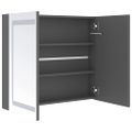 vidaXL LED kúpeľňová zrkadlová skrinka sivá 80x12x68 cm
