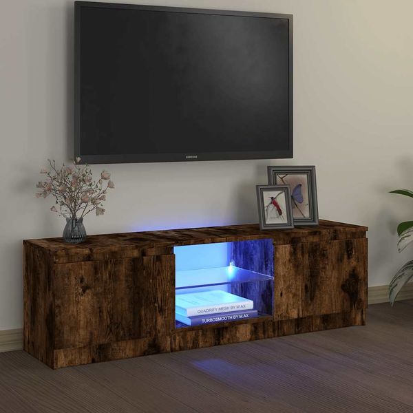 vidaXL TV skrinka s LED, tmavý dub 120x30x36 cm