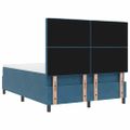 vidaXL Posteľ s pružinovým rámom Tmavomodrá 140 x 190 cm Zamat