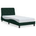 vidaXL Rám postele bez matraca tmavozelený 90x200 cm zamat