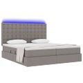 vidaXL LED úložná posteľ s matracom Sivohnedá 180 x 200 cm Látka
