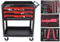 Dielenský vozík s náradím MECHANIC TROLLEY JASON 115, 3 zásuvky, 1 polica, 115 ks náradia SIXTOL