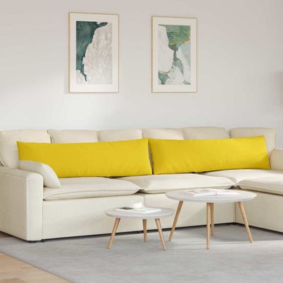 vidaXL Vankúše na pohovku 2 pcs Svetložltá 145 x 40 cm látka