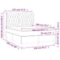 vidaXL Posteľný rám boxspring s matracom tmavosivý 140x200 cm zamat
