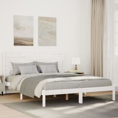 vidaXL Extra dlhá posteľ bez matraca biela 140x220 cm masívne drevo