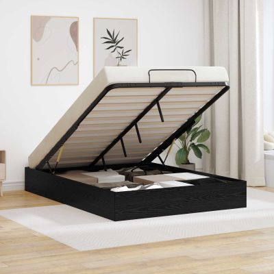 vidaXL Otomanový posteľný rám s úložiskom Čierny Dub 193 x 120 x 25 cm