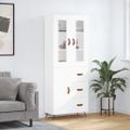 vidaXL Vysoká skrinka biela 69,5x34x180 cm spracované drevo