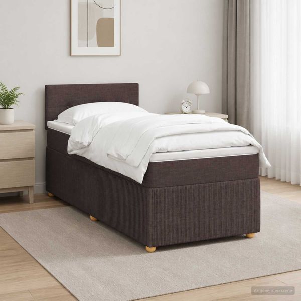 vidaXL Posteľ boxspring s matracom Tmavohnedá 80 x 200 cm Látka