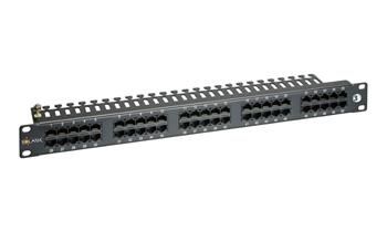 Solarix - 19" ISDN panel Solarix 50 x RJ45 čierna 1U