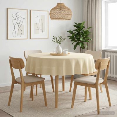 vidaXL Uterák na stôl Okrúhly Krémovo biela Ø 160 cm