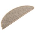 vidaXL Schodové rohože 15 ks 56x17x3 cm hnedé polkruhové