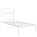 vidaXL Kovový rám postele s čelom biely 80x200 cm