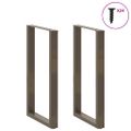 vidaXL Nohy barového stola v tvare U, 2 ks, prírodná oceľ, 60 x (100-101) cm, oceľ
