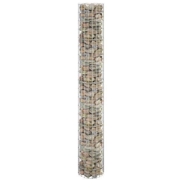 vidaXL Kruhový gabiónový stĺp, pozinkovaná oceľ Ø30x200 cm