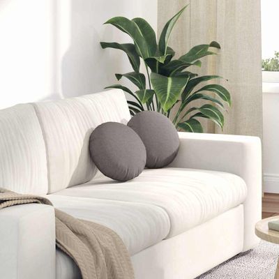vidaXL Vankúše na sedenie 2 pcs Sivohnedá Ø30 x 13 cm látka