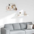 vidaXL Plávajúce nástenné police 2 ks, lesklé biele 80x23,5x3,8cm, MDF