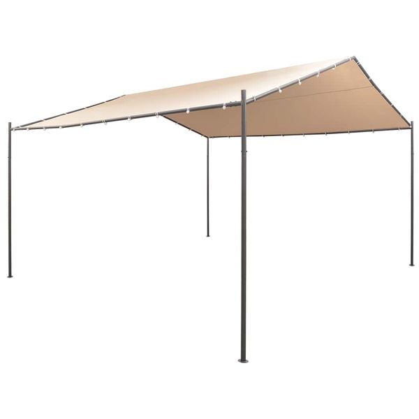 vidaXL Oceľový altánok/prístrešok/stan, 4x4 m, béžový
