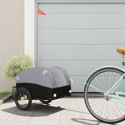 vidaXL Vozík za bicykel, čierno sivý 30 kg, železo