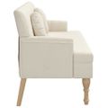 vidaXL Lavička s podložkami 113x64,5x75,5 cm, ľan