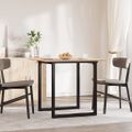 vidaXL Jedálenský stolík v tvare O 90x90x75 cm borovica a oceľ
