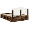 vidaXL Rám postele Dymová dub 140 x 190 cm Masívne borovicové drevo