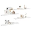 vidaXL Plávajúce nástenné police 4 ks, biele 120x23,5x3,8 cm, MDF