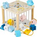 Montessori drevená vkladacia kocka Kruzzel 22885 Montessori dřevěná vkládací kostka Kruzzel 22885