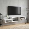 vidaXL Nástenný TV kabinet Nástenná montáž Biela 150 x 28 x 26 cm