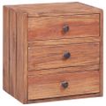 vidaXL Nočný stolík s 3 zásuvkami 35x25x35 cm, mahagónový masív