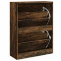 vidaXL Botník dymový dub 63x24x81 cm spracované drevo