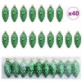 vidaXL Vianočná guľa z ihličia 40 ks Zelená 4 x 9 cm Plast