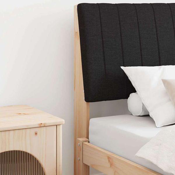 vidaXL Čalúnené čelo postele Čierna 90 cm Masívne borovicové drevo