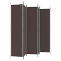 vidaXL 5-panelový paraván hnedá 250x220 cm látkový