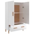 vidaXL Vysoká skrinka lesklá biela 70x31x115 cm spracované drevo