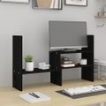 vidaXL Stojan na monitor čierny (39-72)x17x43 cm masívna borovica