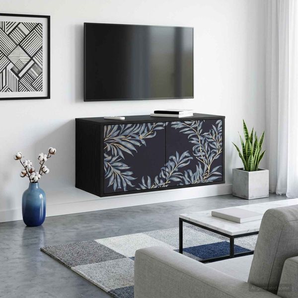 vidaXL Nástenný TV kabinet DOKKUM 69 x 33 x 40 cm Čierny dub