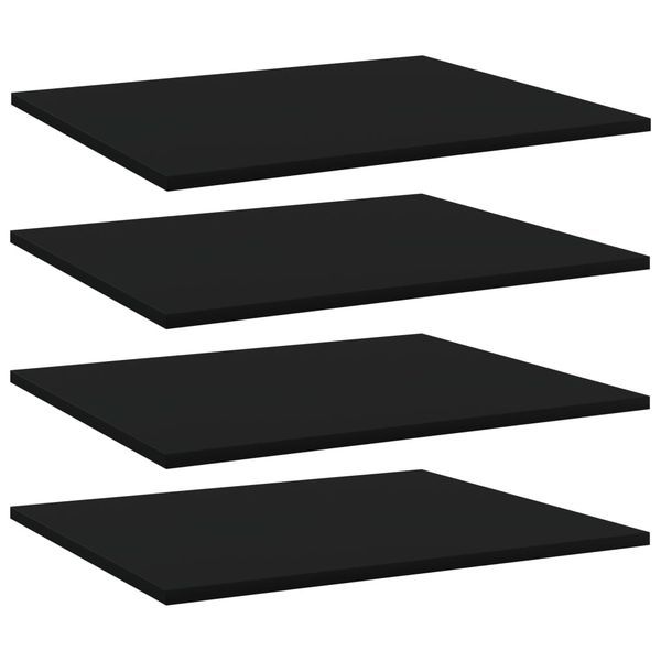 vidaXL Prídavné police 4 ks, čierne 60x50x1,5 cm, kompozitné drevo