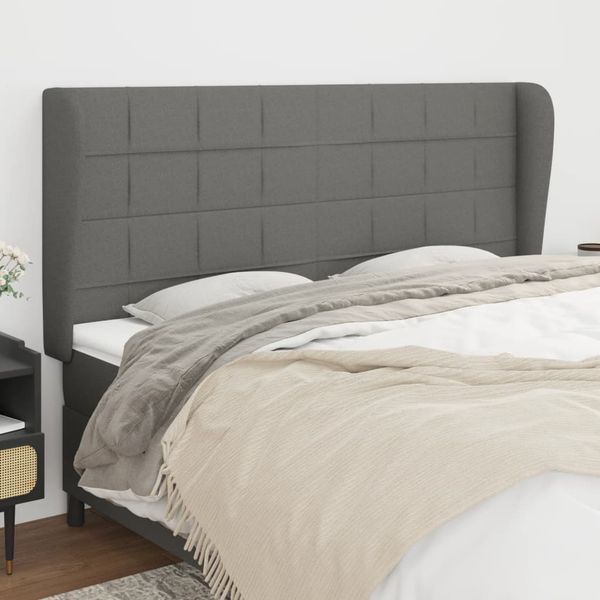 vidaXL Čelo postele so záhybmi tmavosivé 183x23x118/128 cm látka