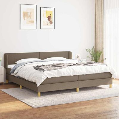 vidaXL Boxspring posteľ s matracom sivohnedý 200x200 cm látka