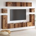 vidaXL TV jednotky Nástenný 4 pcs Staré drevo Kompozitné drevo