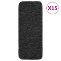 vidaXL Protišmykové nášľapy na schody 15ks, 60x25cm,antracit, obdĺžnik