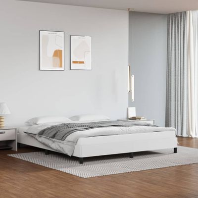 vidaXL Posteľný rám biely 180x200 cm umelá koža