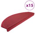 vidaXL Schodové rohože 15 ks 65x24x4 cm červené, polkruhové, veľké