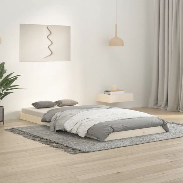 vidaXL Posteľný rám biely 90x200 cm borovicový masív