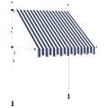 vidaXL Ručne zaťahovacia markíza, 200 cm, modro-biele pásiky