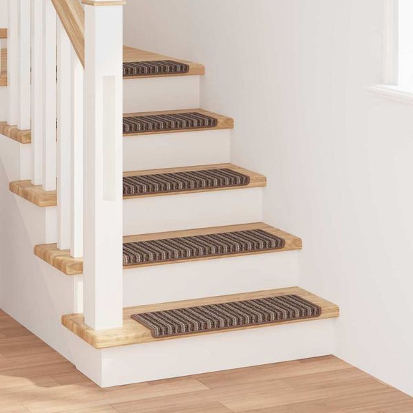 vidaXL Samolepiace schodové rohože 15 pcs Hnedá 65 x 21 x 4 cm