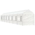 vidaXL Altánok so strechou, biely 15,61x2,28x2,69 m, polyetylén