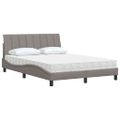 vidaXL Posteľ s matracom Hanko sivohnedá 140x190 cm látka