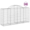 vidaXL Oblúkové gabiónové koše 8ks 200x50x100/120cm pozinkované železo